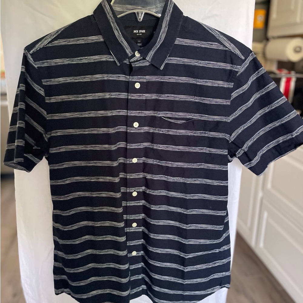 Jack Spade Blue and White Casual Button Down Shirt